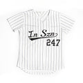 IN SZN 247 White Pinstripe Baseball Jersey
